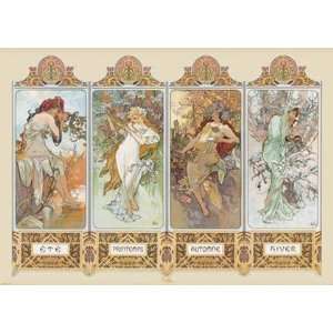  Four Seasons by Alphonse Mucha 55x40