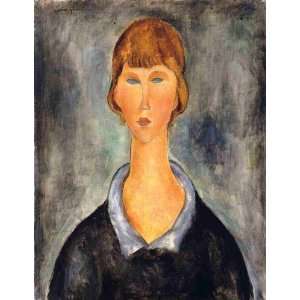 Oil Painting: Portrait of a Young Woman: Amedeo Modigliani Hand Painte