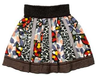 NEW $98 Free People Printed Smocked Cotton Short Mini Skirt Medium M 6 