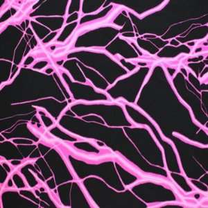 Lightning Printed Spandex Neon Pink Black:  Home & Kitchen