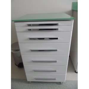  Md/7 Mobile Clinic Cabinet with 7 Drawers (Glass 