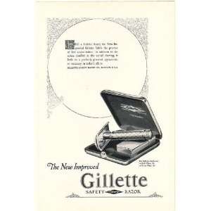 1925 New Improved Gillette Tuckaway Safety Razor Print Ad 