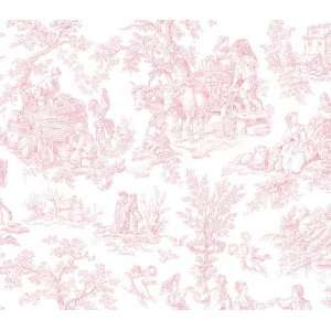  Pink Country Harvest Toile Wallpaper