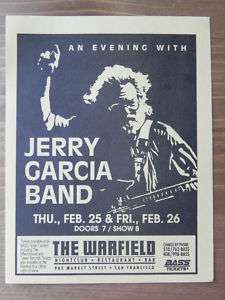 Bill Graham Presents: Jerry Garcia Band Handbill 1993  