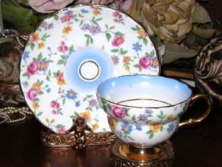 This is a beautiful fine bone china tea cup and saucer by Rosina China