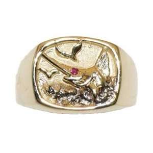  Reyes del Mar 14K Gold Square Sports Band Ring: Sports 