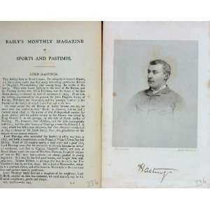   Antique Portrait 1880 Lord Hastings Sportsman Astley