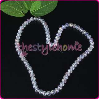 8mm Faceted Clear Crystal Glass Rondelle Beads 16 Inch  