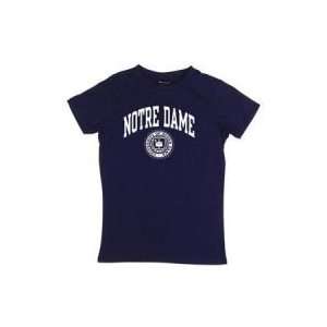   Irish Womens T shirt   Notre Dame Arched Above Seal: Sports & Outdoors
