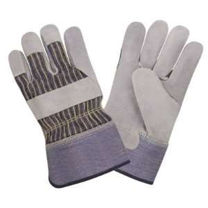 Striped Canvas, Side Split Leather Palm Gloves (QTY/12):  