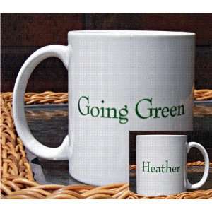  Going Green Personalized Mugs  Different Name on Each Mug 