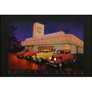 Route 66 Diner   Led, Electric Picture   24x36 inches:  