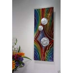 com Abstract Metal Wall Art, Painting, Rainbow Wall Sculpture, Design 