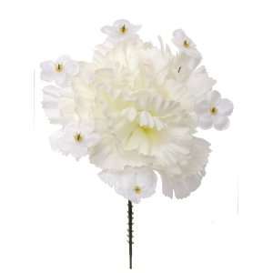 : 100 Carnation With Gypsophila 5 Cream White Artificial Silk Flower 