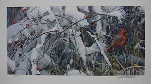 Robert BATEMAN print FRESH SNOW Cardinal LTD ARTIST PROOF  