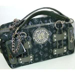 Baby Phat Satchel Handbag (Black/Silver/Metallic Gray Patent)   Brand 