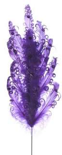 Purple Curly Feather Sprays Wedding Centerpiece Decor  