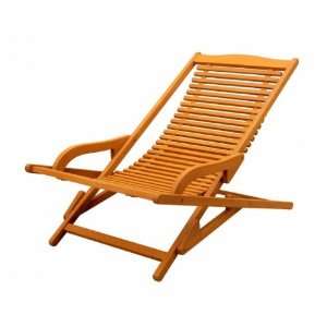  Royal Tahiti Folding Slatted Lounge Chair (Stain) (28H x 