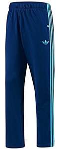 NEW! Mens Adidas Originals FABRIC MIX Track Navy Blue Button Pants 