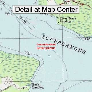 USGS Topographic Quadrangle Map   Columbia West, North Carolina 