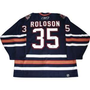  Dwayne Roloson Edmonton Oilers Autographed Replica Jersey 