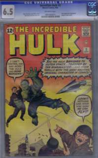   Hulk #3 Marvel 1962,1st appearance Ringmaster! CGC 6.5  