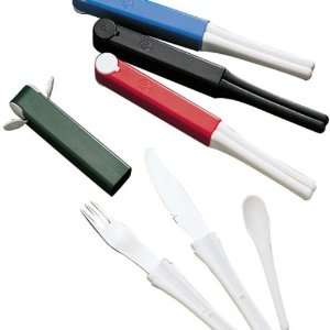 SnacPac Knife, Fork, Spoon, Blue/White:  Sports & Outdoors