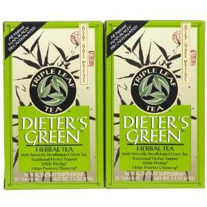 Triple Leaf DieterS Green Tea Bags, 20 ct, 2 pk:  Grocery 