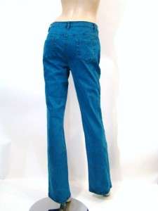 NEW Diane Gilman DG2 Blue Colored Bot Cut Denim Pants Jeans XS 2 