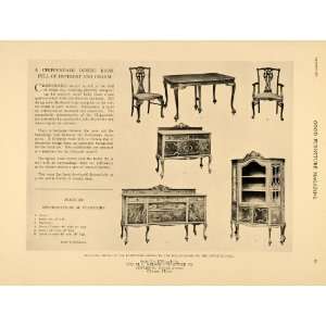   Cabinet Buffet Chair   Original Halftone Print
