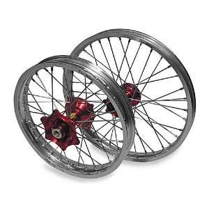  Pro Wheel Complete Wheel Assembly with Red Hub   Black Rim 