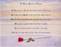 IF ROSE GROWS IN HEAVEN Personalized Name Poem Prayer  