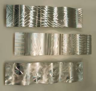 Abstract Wall  on Large Modern Abstract Silver Metal Wall Art Decor Sculpture Forces Of