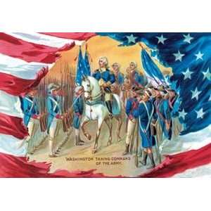  Washington Taking Command of the Army   Paper Poster (18 