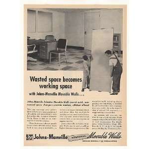   : 1953 Johns Manville Asbestos Movable Walls Print Ad: Home & Kitchen