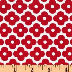  44 Wide Remix Flower Red Fabric By The Yard: Arts 