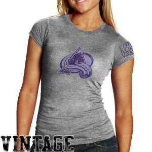   Ladies Ash Hockey Fights Cancer Tri Blend T shirt: Sports & Outdoors