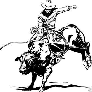 Bull Riding Decal #5 Rodeo Truck Window Stickers 8  