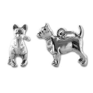  Sterling Silver Chihuahua Charm Arts, Crafts & Sewing