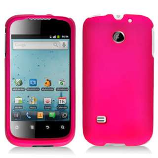Huawei Ascend 2 II M865 Cricket Pink Rubberized Hard Case Cover+Screen 