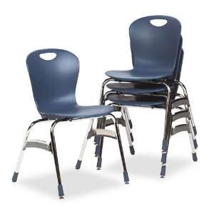  Virco Ergonomic Stack Chair, 18h Zuma Bucket Seat, Navy 