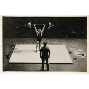 1932 Summer Olympics Louis Hostin Weightlifter Print   Original 