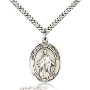  Our Lady of Africa Large Sterling Silver Medal: Jewelry
