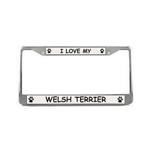  Welsh Terrier License Plate Frame (Chrome): Patio, Lawn 