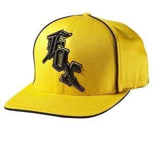  Fox Racing Midnight Flexfit Hat   X Small/Small/Yellow 