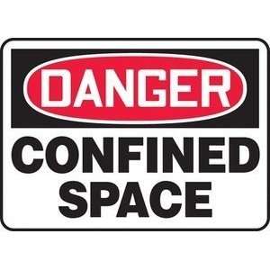  DANGER CONFINED SPACE Sign 10 x 14 NEW Plastic