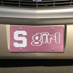 NCAA Michigan State Spartans Pink Mirrored Michigan State Girl License 