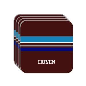 Personal Name Gift   HUYEN Set of 4 Mini Mousepad Coasters (blue 