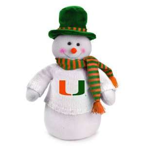 18 NCAA Miami Hurricanes Snowman Decoration Dressed for Winter 