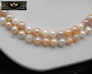 MP Fine AAA 7 8mm colorful pearl 925S necklaces1516  